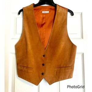 Talbots Brown Genuine LeatherVest